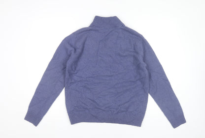 Crew Clothing Co. Men’s Blue Wool Henley Jumper L Long Sleeve