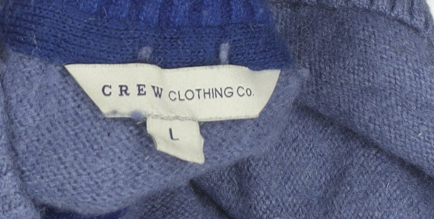 Crew Clothing Co. Men’s Blue Wool Henley Jumper L Long Sleeve