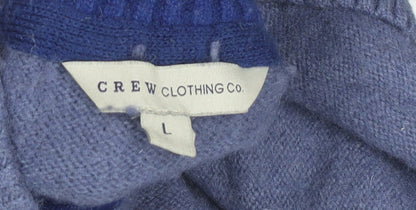 Crew Clothing Co. Men’s Blue Wool Henley Jumper L Long Sleeve