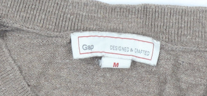 Gap Mens Beige V-Neck Cotton Pullover Jumper Size M