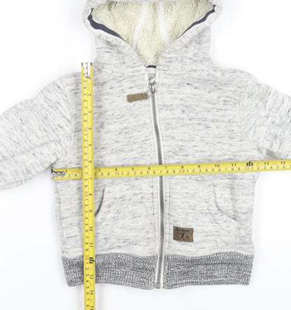 Next Unisex Baby Grey Hooded Jacket 18-24 Months Polyester Cotton Zip