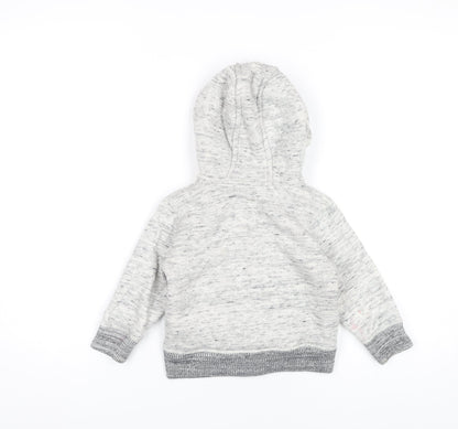 Next Unisex Baby Grey Hooded Jacket 18-24 Months Polyester Cotton Zip