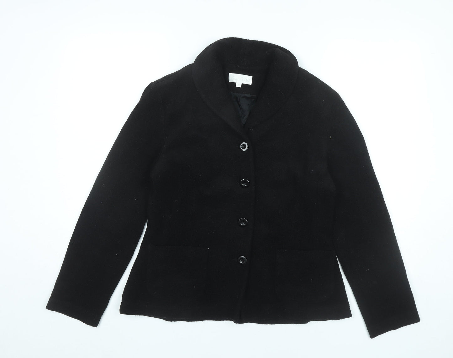 Vanilia Women’s Black Wool Blend Blazer Jacket Size 12