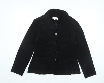 Vanilia Women’s Black Wool Blend Blazer Jacket Size 12