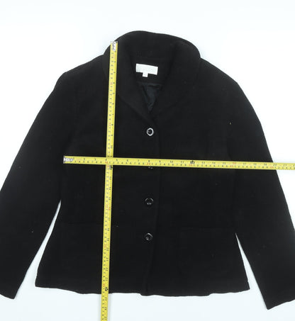 Vanilia Women’s Black Wool Blend Blazer Jacket Size 12