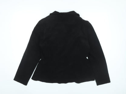 Vanilia Women’s Black Wool Blend Blazer Jacket Size 12