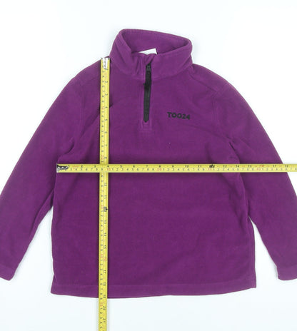 TOG24 Girls Purple Fleece Sweatshirt 7-8Y 1/4 Zip Mock Neck