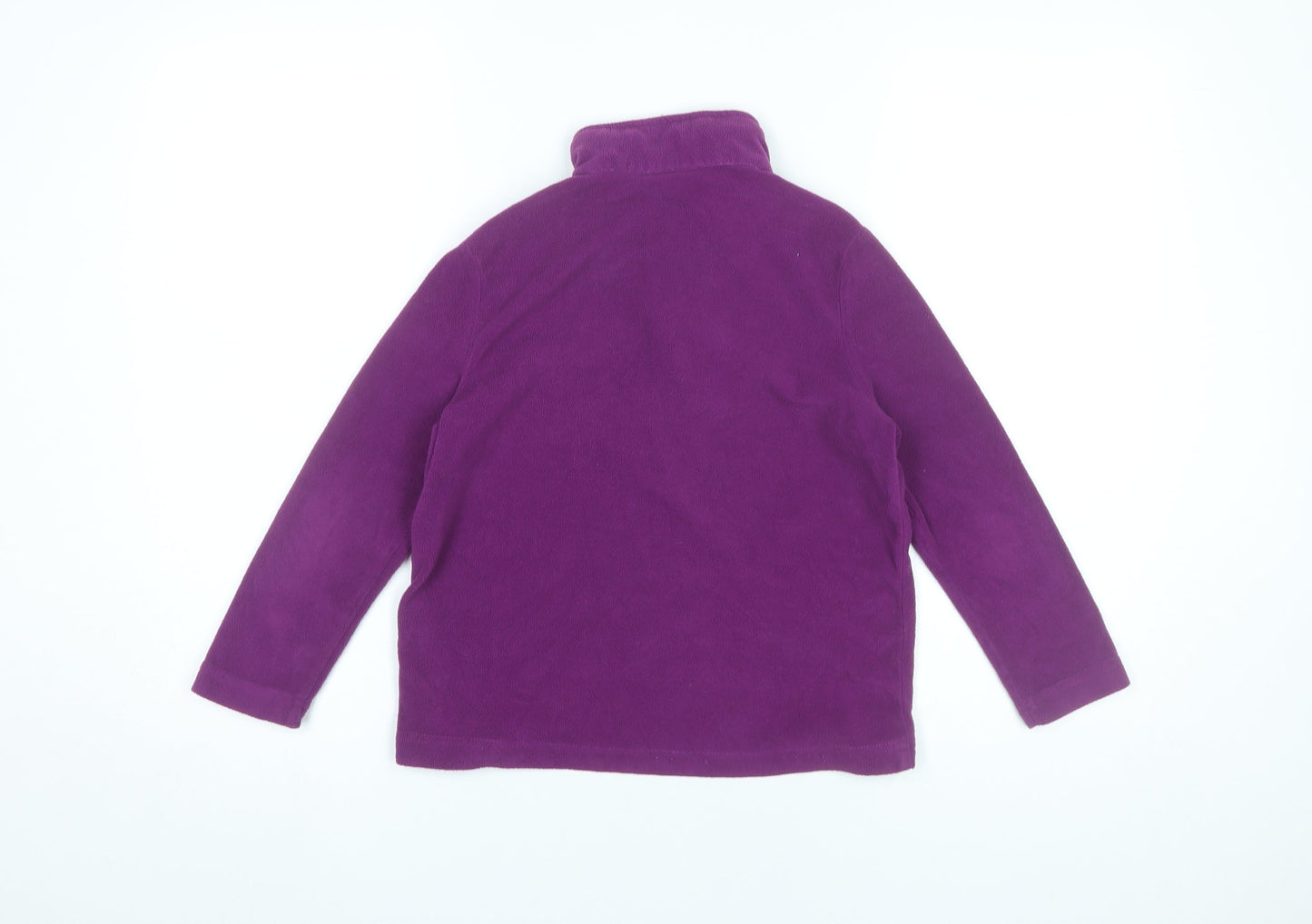 TOG24 Girls Purple Fleece Sweatshirt 7-8Y 1/4 Zip Mock Neck