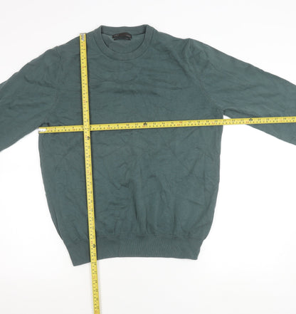 Marks and Spencer Men’s Green Cotton Crew Neck Pullover Jumper L