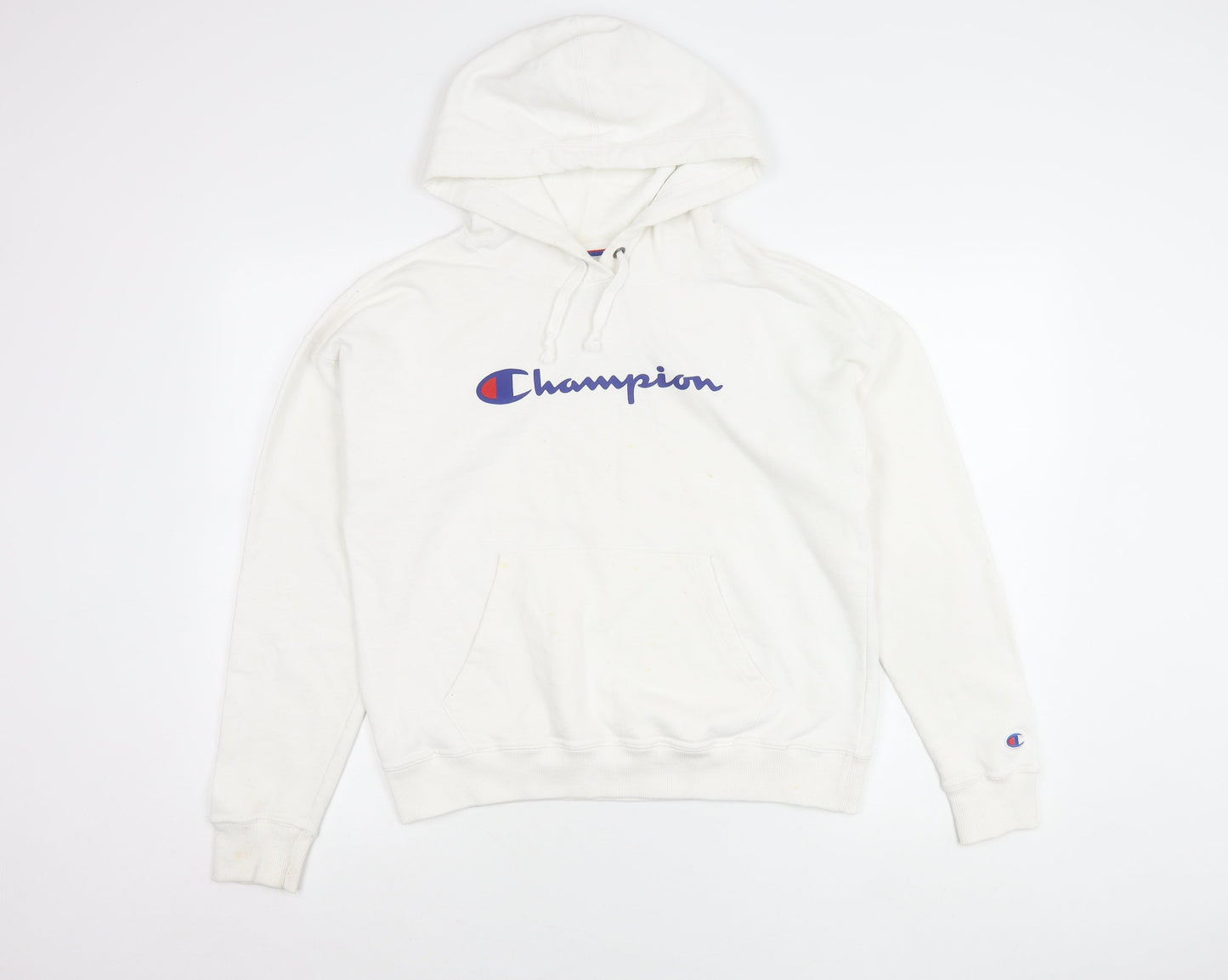 Champion Womens White Pullover Hoodie Small Logo Sports Casual