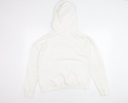 Champion Womens White Pullover Hoodie Small Logo Sports Casual