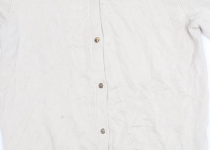 Womens UK Size L Zara Beige Cardigan Jumper