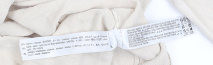 Womens UK Size L Zara Beige Cardigan Jumper