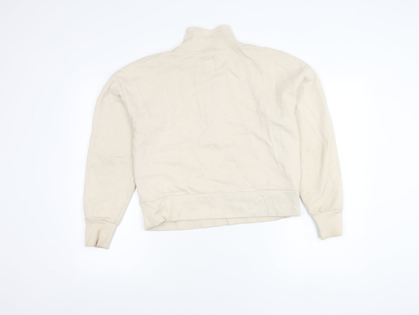 GAP Women’s Beige High Neck Half Zip Sweatshirt Size S Cotton Blend