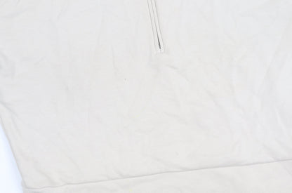 GAP Women’s Beige High Neck Half Zip Sweatshirt Size S Cotton Blend