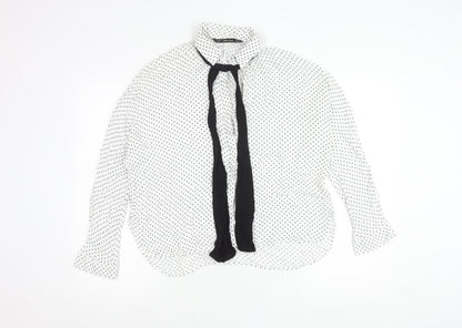 Womens UK Size L Zara White Classic Blouse