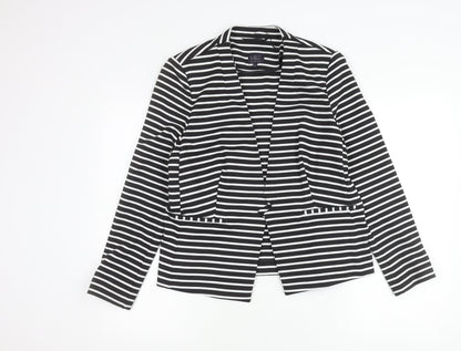Marks and Spencer Women Black Striped Blazer Jacket Size 16