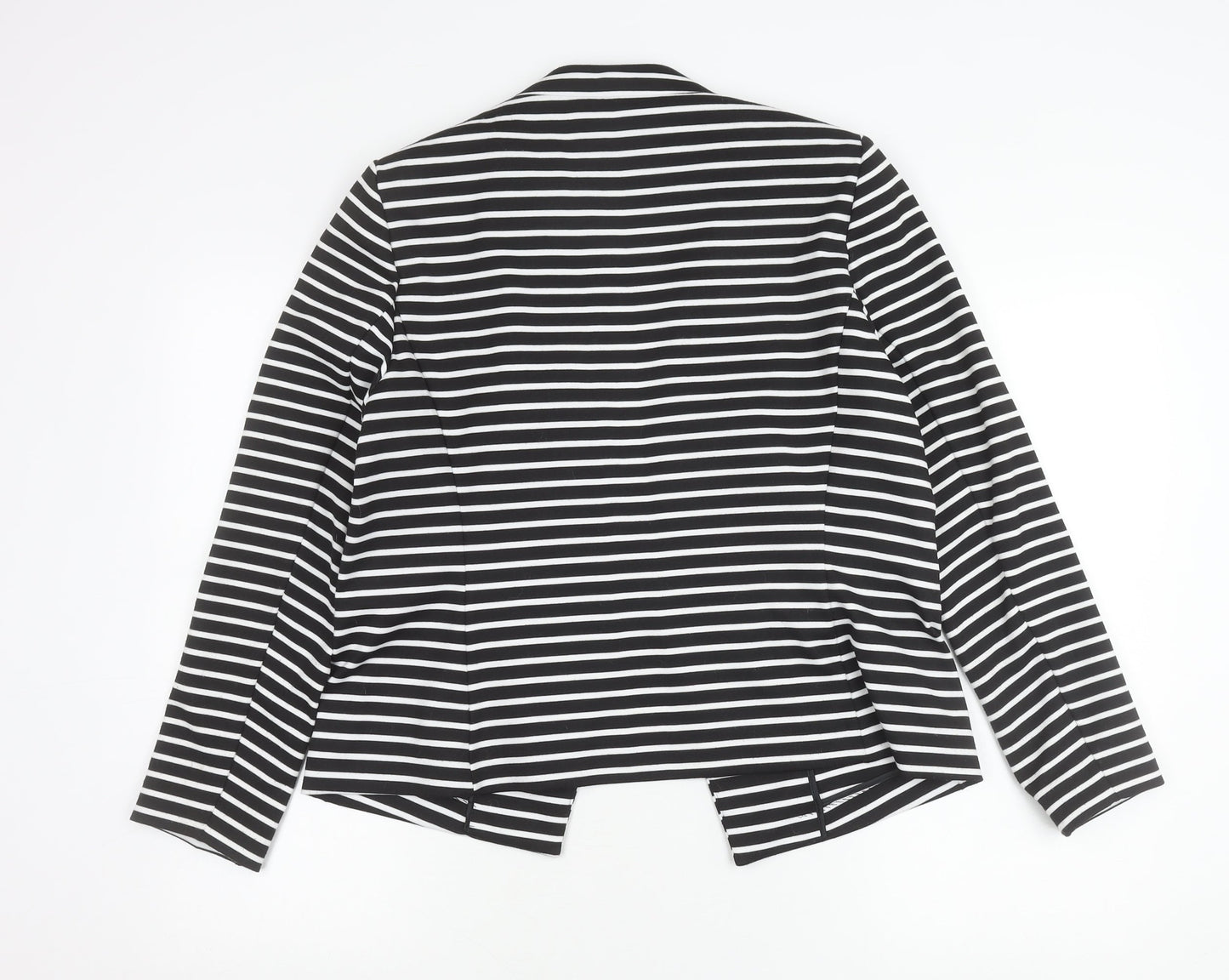 Marks and Spencer Women Black Striped Blazer Jacket Size 16