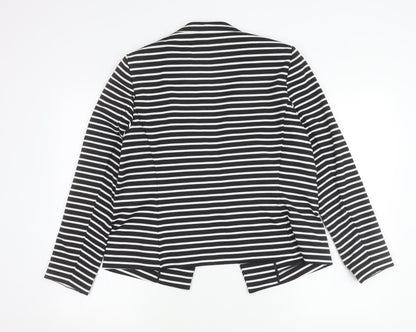 Marks and Spencer Women Black Striped Blazer Jacket Size 16