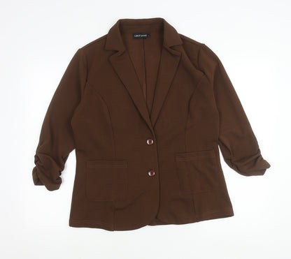 Mint Limit Women Brown Blazer Jacket Size L Polyester Two Button