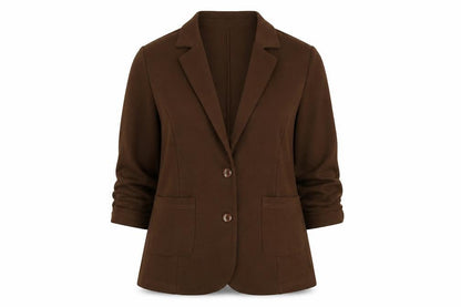 Mint Limit Women Brown Blazer Jacket Size L Polyester Two Button