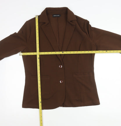 Mint Limit Women Brown Blazer Jacket Size L Polyester Two Button