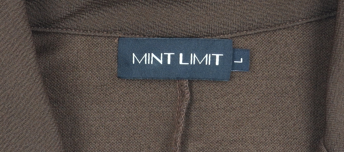 Mint Limit Women Brown Blazer Jacket Size L Polyester Two Button