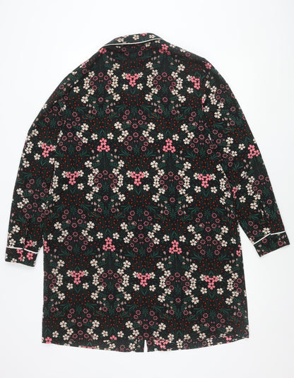 Dorothy Perkins Women’s Black Floral Shirt Dress UK18 Long Sleeve