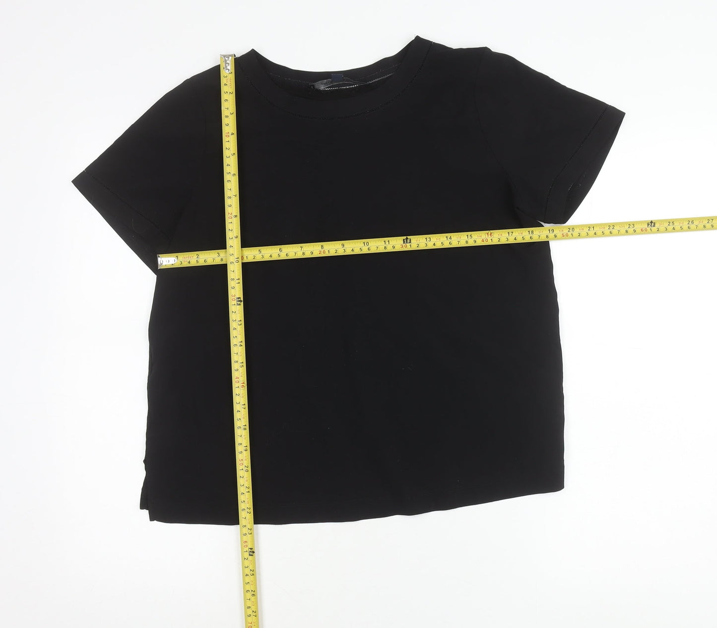Womens UK Size M French Connection Black Basic T-Shirt