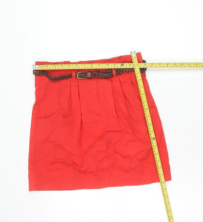 Womens UK Size 12 Topshop Pleated Canvas Skirt