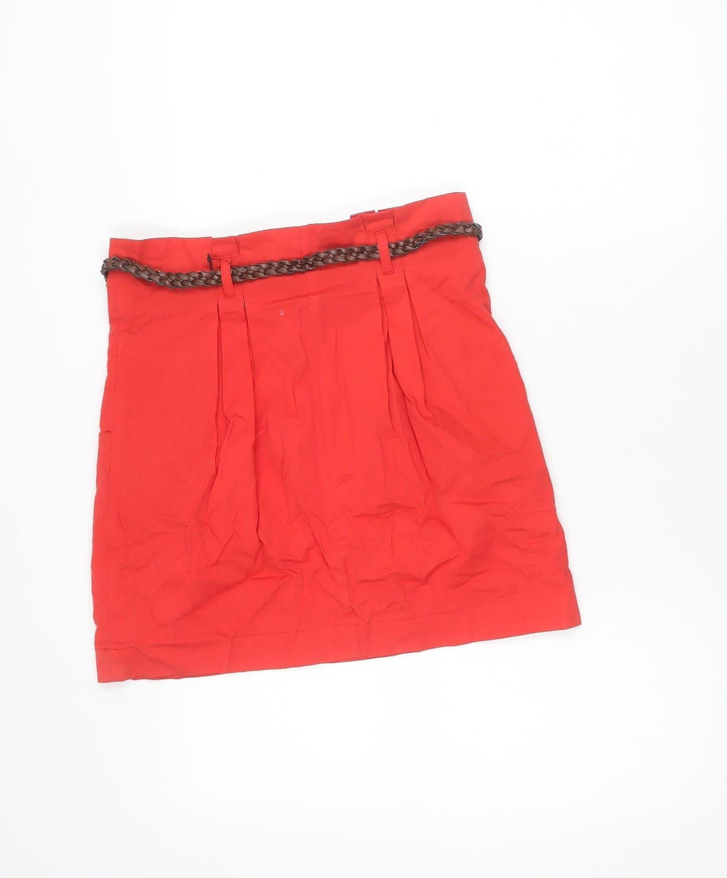 Womens UK Size 12 Topshop Pleated Canvas Skirt