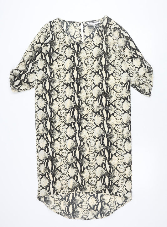 Dancing Leopard Women’s Black Beige Animal Print Shift Dress S