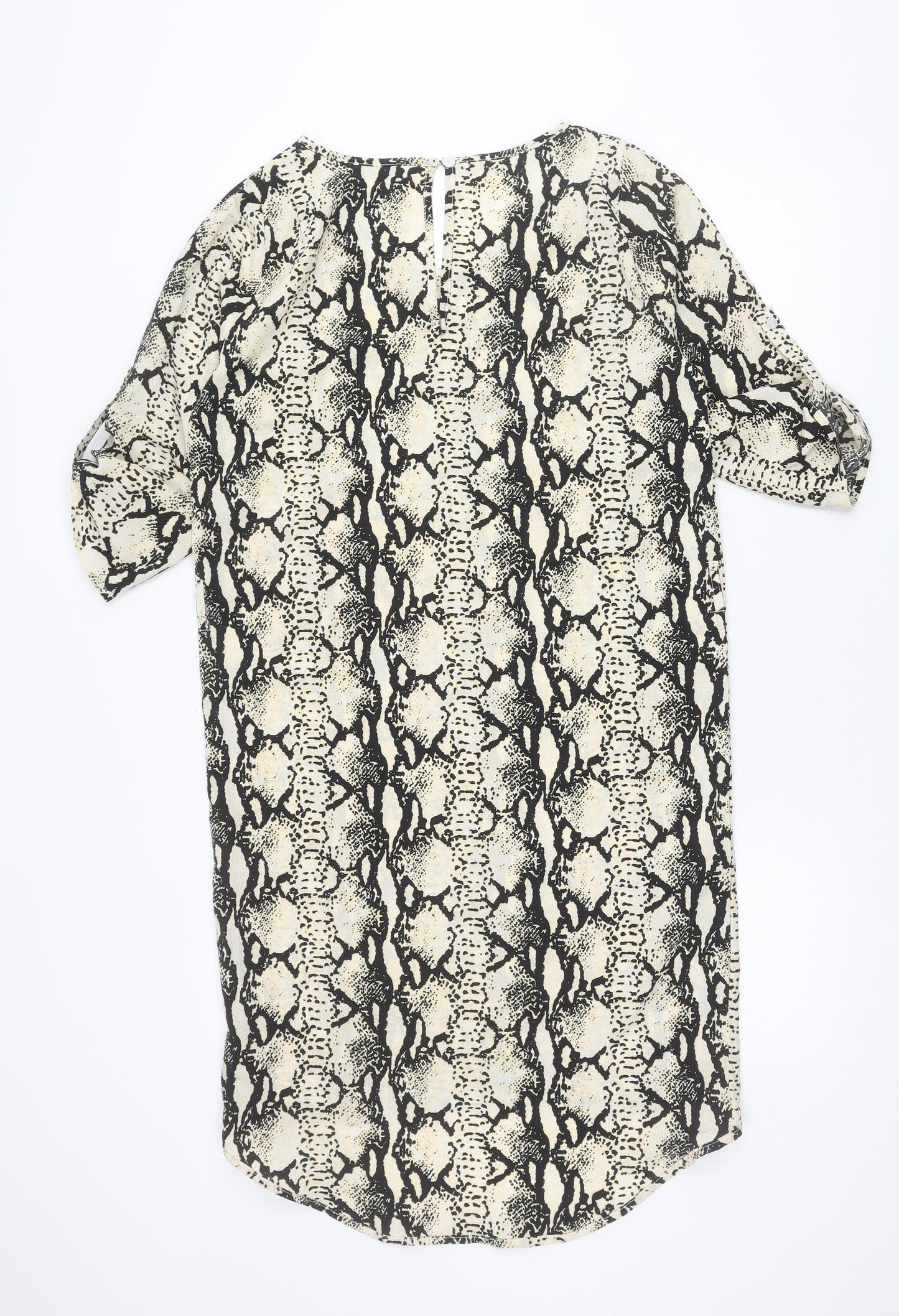 Dancing Leopard Women’s Black Beige Animal Print Shift Dress S
