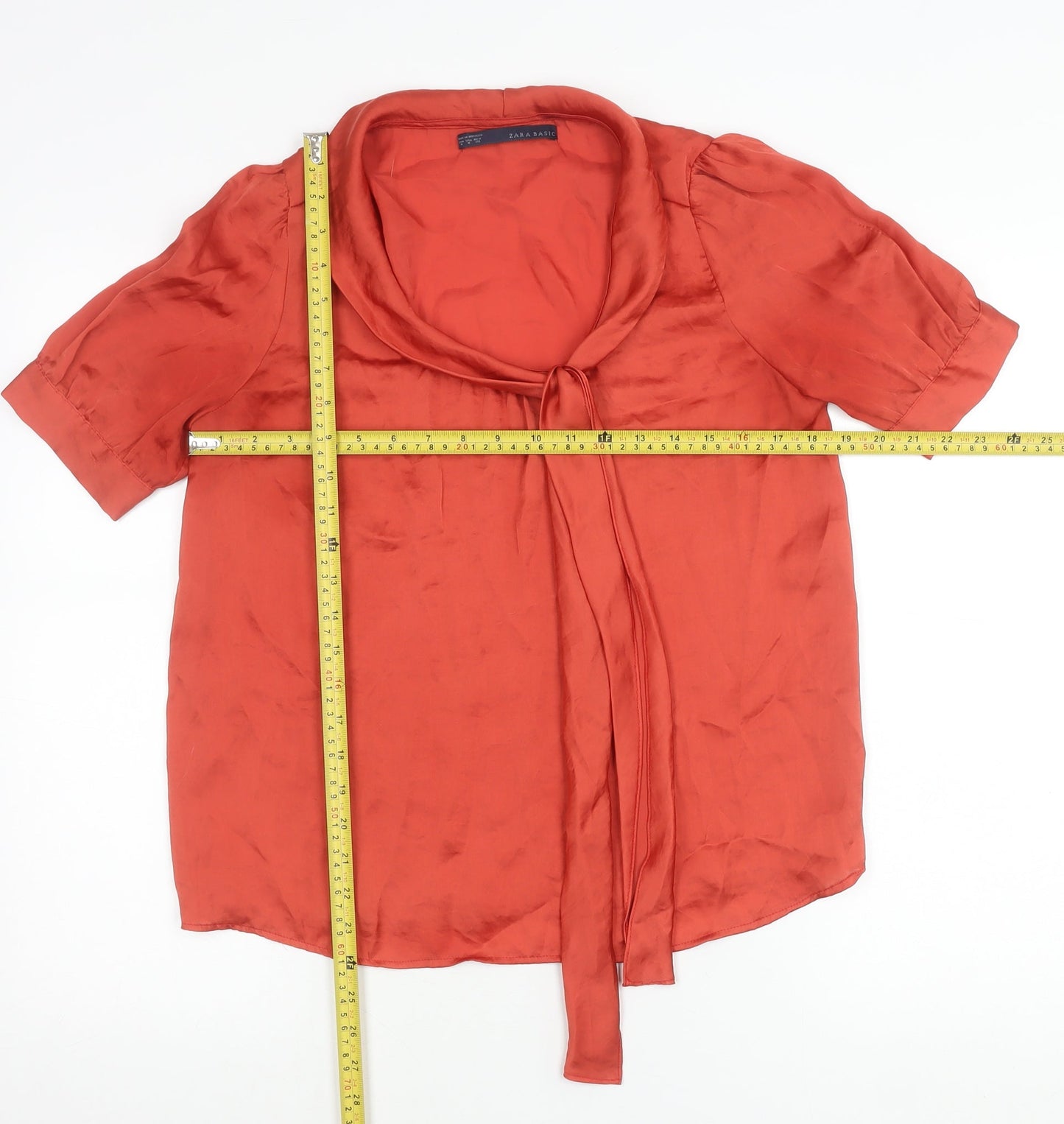 Womens UK Size M Zara Basic Red Basic Blouse