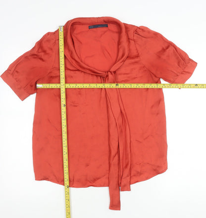 Womens UK Size M Zara Basic Red Basic Blouse