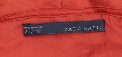Womens UK Size M Zara Basic Red Basic Blouse