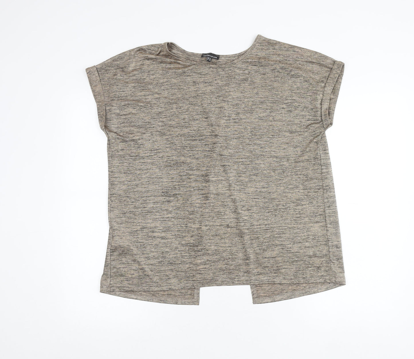 Womens UK Size 14 Warehouse Brown Basic T-Shirt