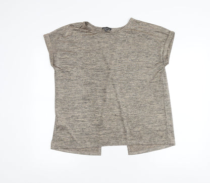 Womens UK Size 14 Warehouse Brown Basic T-Shirt