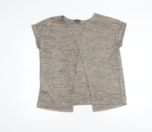 Womens UK Size 14 Warehouse Brown Basic T-Shirt