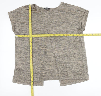 Womens UK Size 14 Warehouse Brown Basic T-Shirt