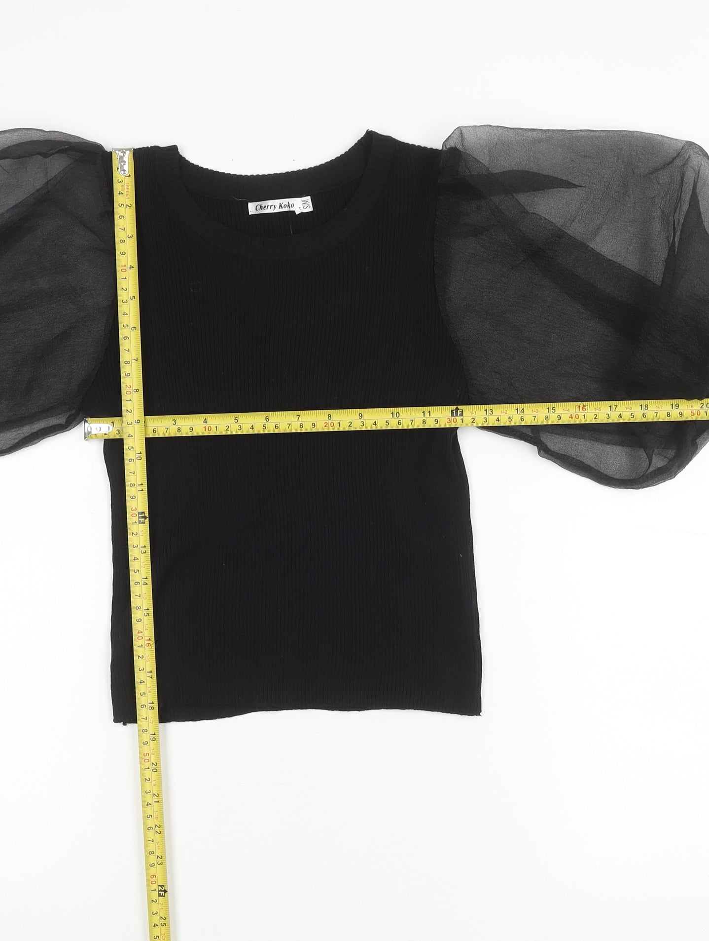 Womens UK Size S Cherry Koko Black Tunic Blouse