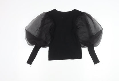 Womens UK Size S Cherry Koko Black Tunic Blouse