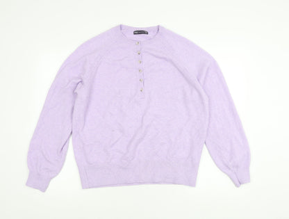 Womens UK Size M Marks and Spencer Purple Henley Jumper