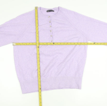 Womens UK Size M Marks and Spencer Purple Henley Jumper