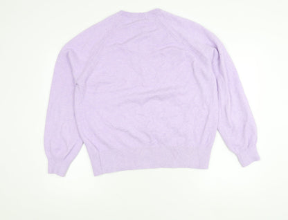 Womens UK Size M Marks and Spencer Purple Henley Jumper