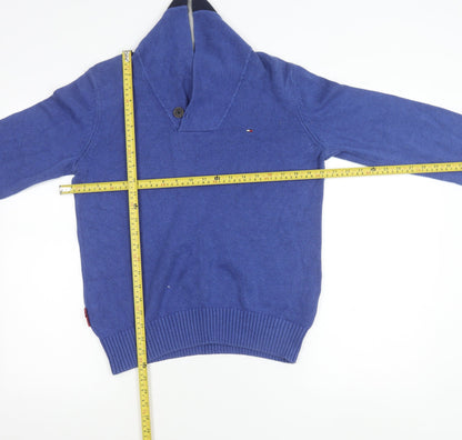 Tommy Hilfiger Men’s Blue Cotton Pullover Jumper S Long Sleeve