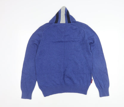 Tommy Hilfiger Men’s Blue Cotton Pullover Jumper S Long Sleeve