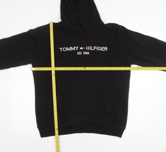 Tommy Hilfiger Men’s Black Pullover Hoodie L Embroidered Logo