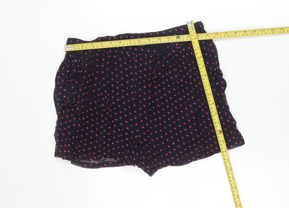 Topshop Womens Navy Blue Polka Dot Culotte Shorts Size 12