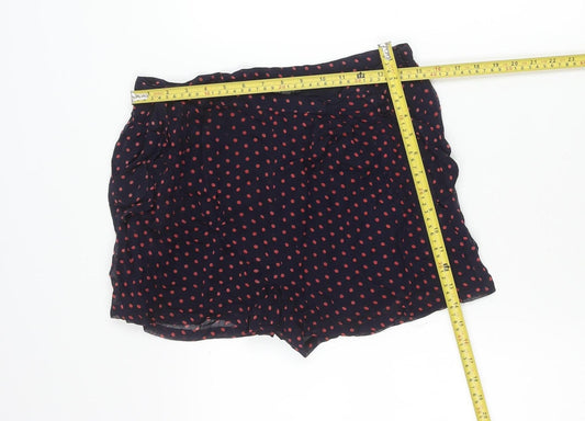 Topshop Womens Navy Blue Polka Dot Culotte Shorts Size 12